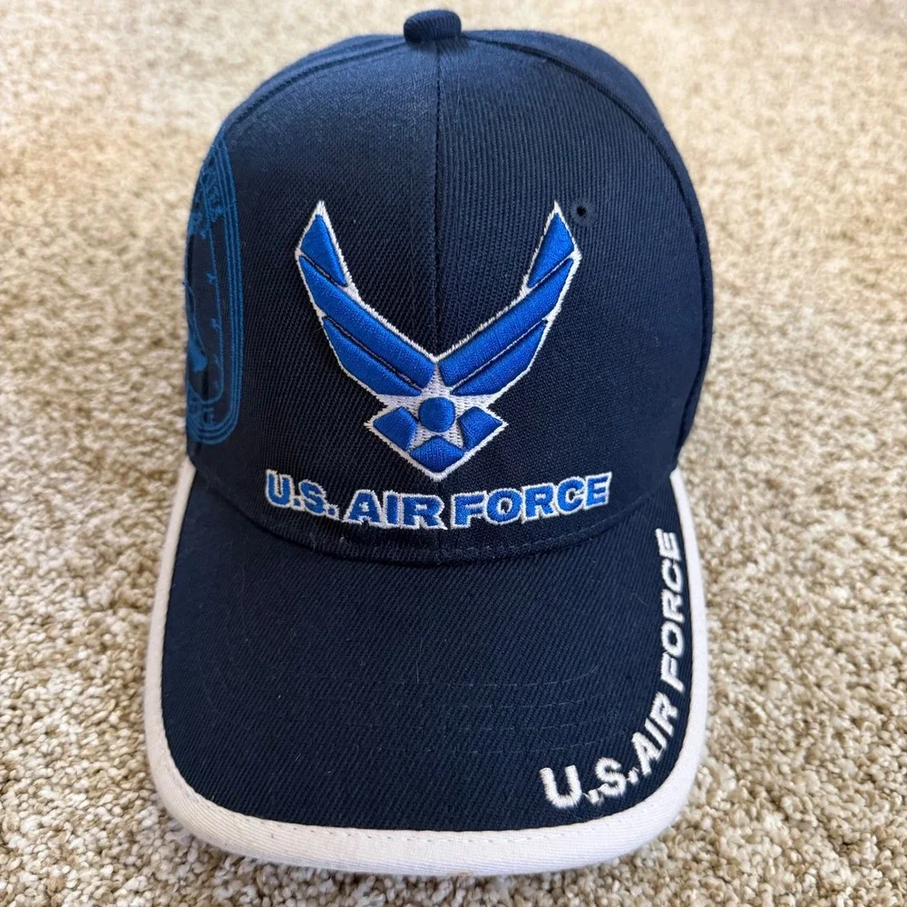 US Air Force Navy Blue Adjustable Baseball‎ Cap Hat Embroidered Wing Logo